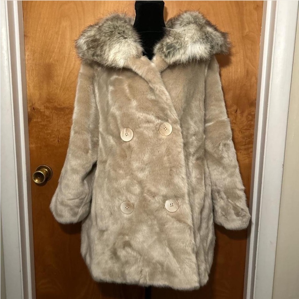 Emerson Fry Cream Faux Fur Coat